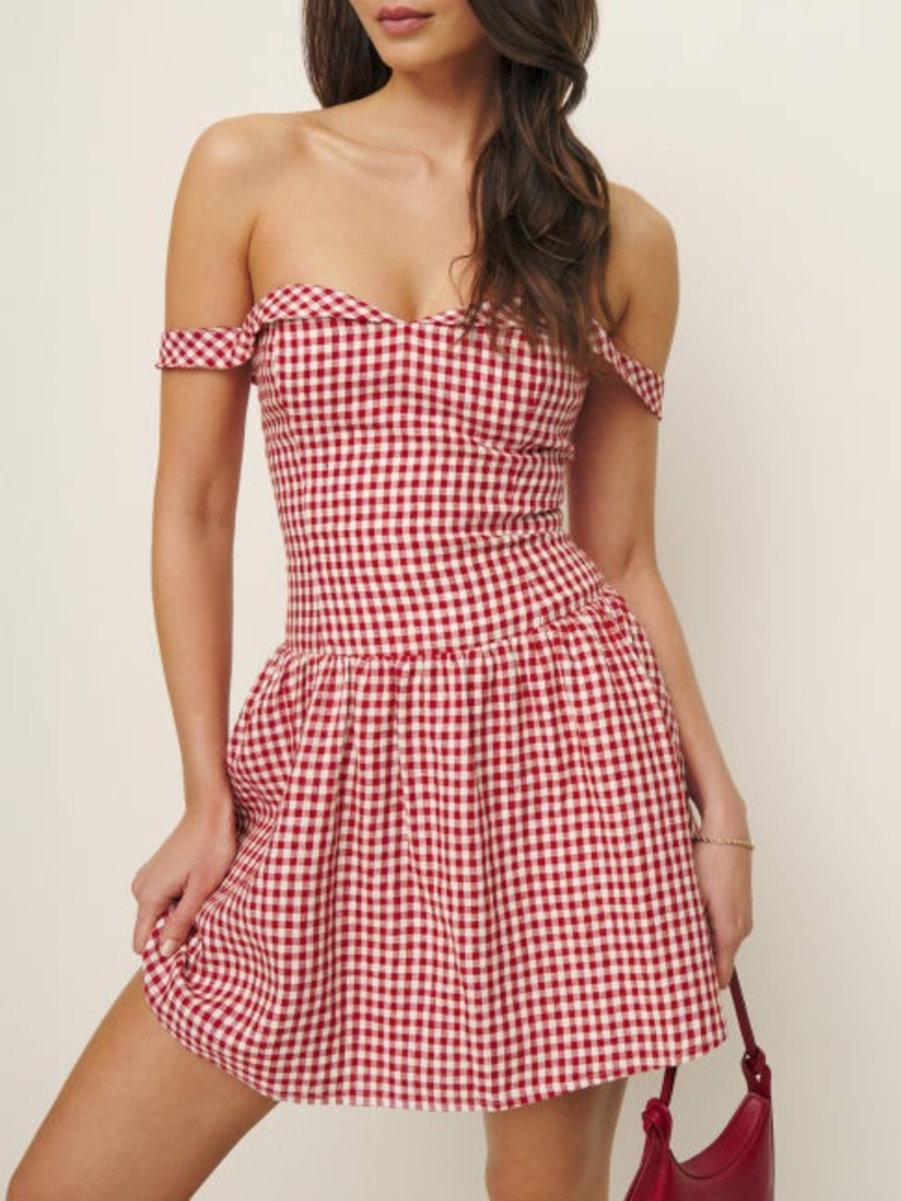 Reformation Sora Linen Dress – Tomato Check Gingham - NWT NEW - Picture 2 of 12